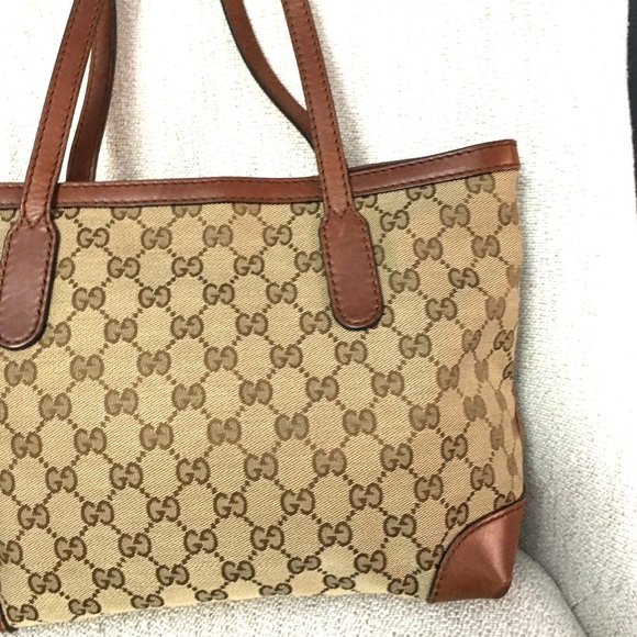 Gucci authentic brown monogram canvas tote bag - Picture 7 of 15